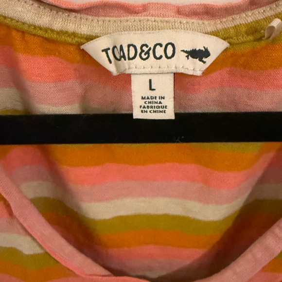 Toad&Co Pink and Green Striped Tank Top - Picture 2 of 3